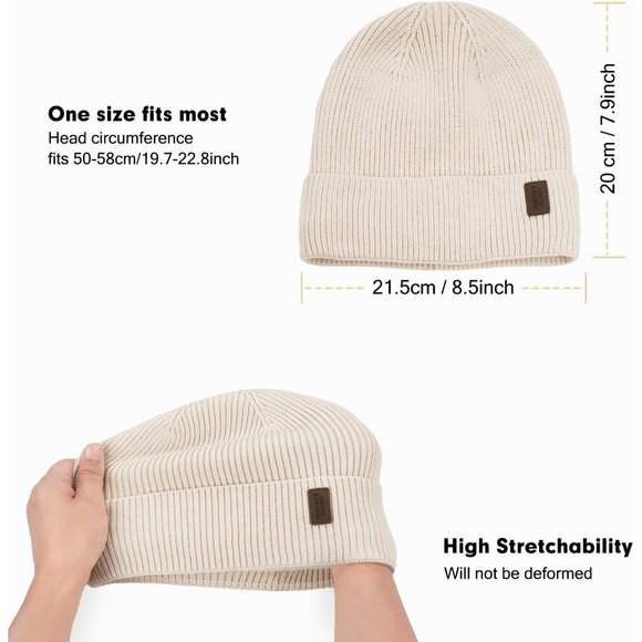 Winter Beanie Hats for Men Women Fleece Lined Beanie Soft Stocking Cuffed cap main image 5